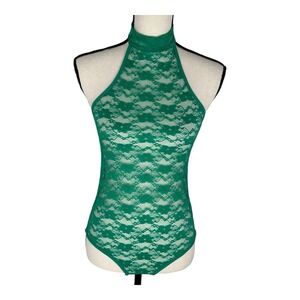 Fredericks of Hollywood Green‎ Lace Margarita Bodysuit Size Large NEW